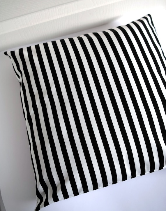 Stripe Cushion cover Black and White decorative by LemidiJapon