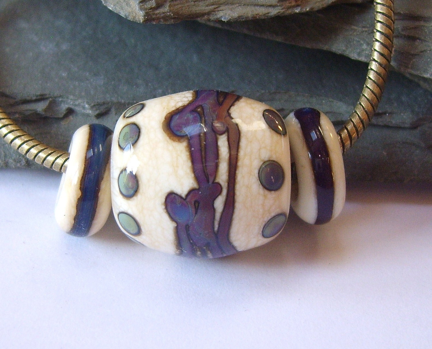 Elmer 'Chatelle' Lampwork Bead Set - by ChatElaine SRA