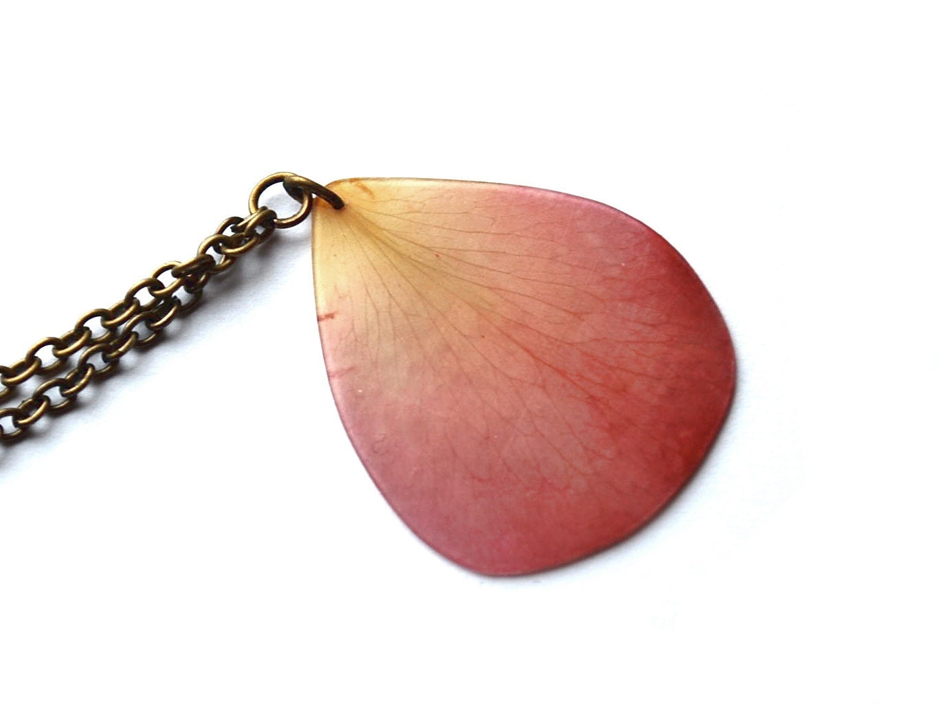 Real Rose Petal Necklace - Real Petal Necklace - Pink Rose - Flower Jewelry