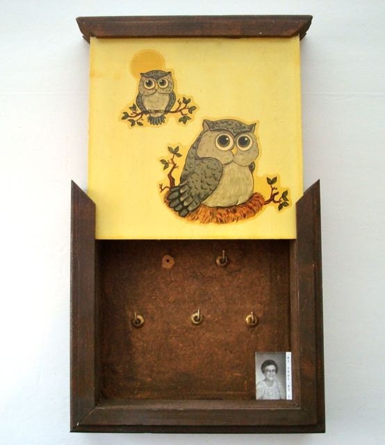 Vintage Owl Hidden Key Holder by rubyrockwell on Etsy