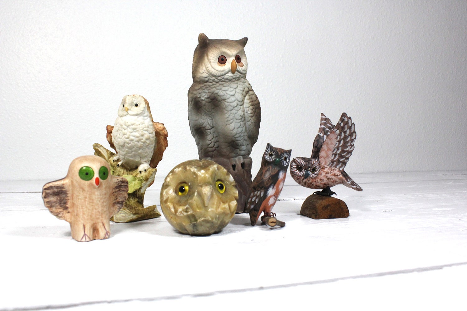 Vintage Instant Collection of Retro Ceramic Owls