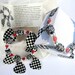 MISS CHUCK BERRY Black and White Check Guitar Pick Charm Bracelet - Rock On