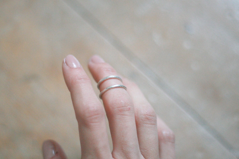 double thin band upper finger ring // sterling silver - WeAreArrow
