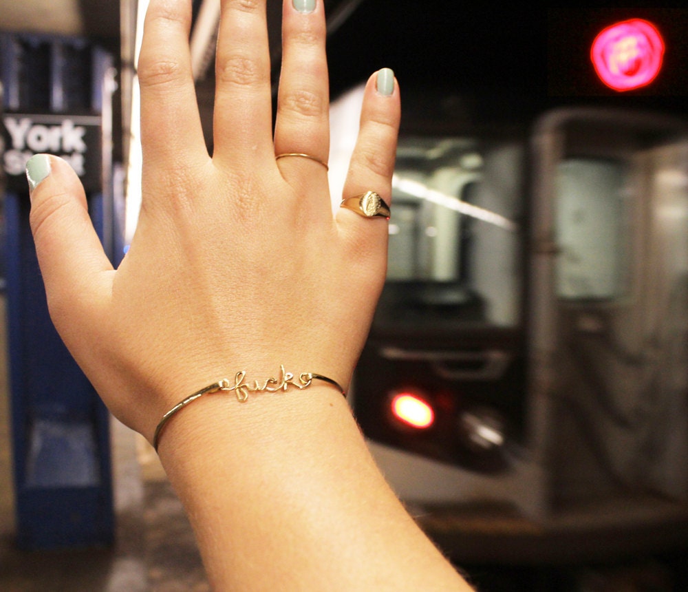 Single Gold Filled "f-ck" Bracelet