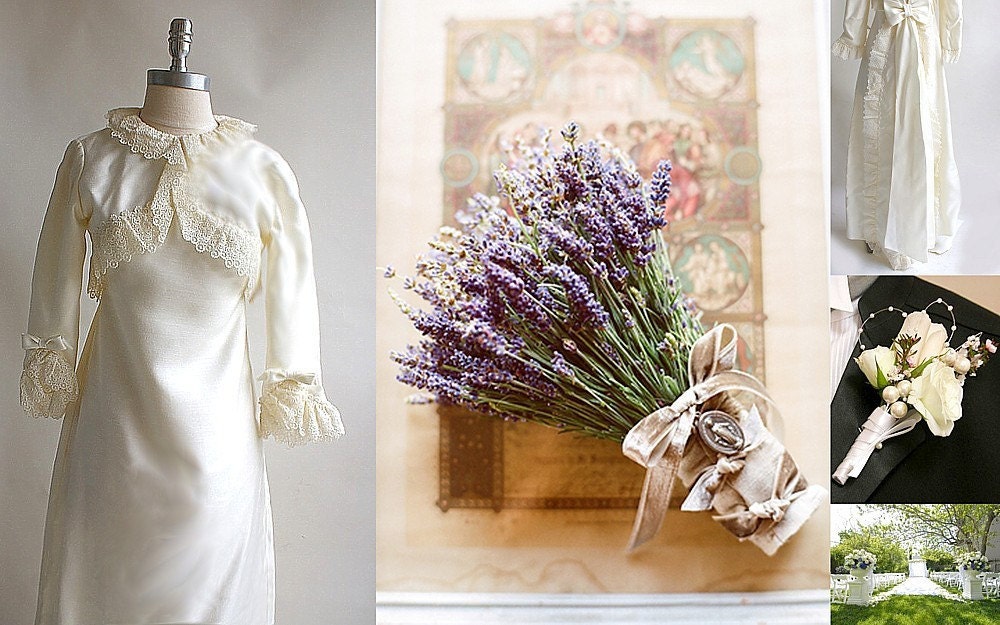 Thinkin' Jane Austen ... Wedding Gown and Regency Lavender Bridal Bouquet