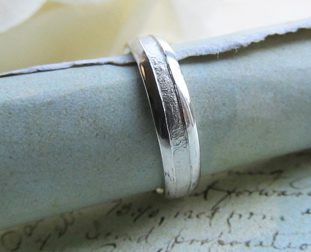 Engraved Wedding Ring, Sterling Silver Band, Comfort Fit Mens or Womens Ring, Unisex, Bridal... 5mm