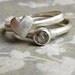 Heart Ring, Natural Gemstone Ring, Sterling Silver Ring, Stackable Ring, Jewel Ring with Birthstone, Heart Jewelry - BRUSHED Finish