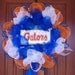 Florida Gators, Poly Mesh Wreath, College Football, Sports Fans, FL Gators, Sports Decor, Door Wreath - Item 520
