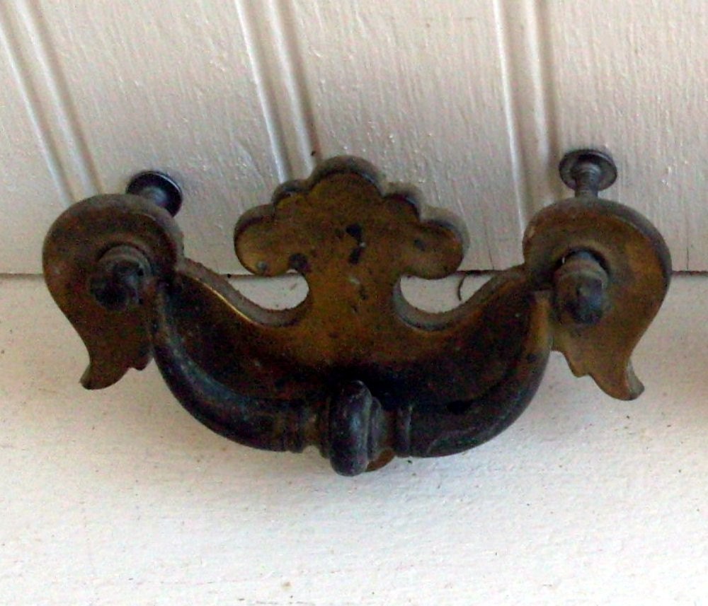 Vintage Brass Drawer Pulls - 2 metal drawer pulls