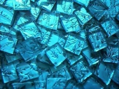 100 Van Gogh Mosaic Tiles Aqua Blue Handcut GLASS TILE - mosaictileswholesale