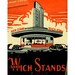 Wich Stand Drive In Feature Matchbook Print with Witch on Broom - Los Angeles, Wall Decor