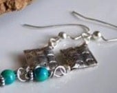 Diamond Shaped, Dangle Earrings, Turquoise, Beaded Earrings, Silver Earrings, Dangle Earrings, Etsy Jewelry, Jewelry
