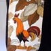 Retro Shopper / Tote Bag orange 70s Animal Farm Cockerel Vintage fabric
