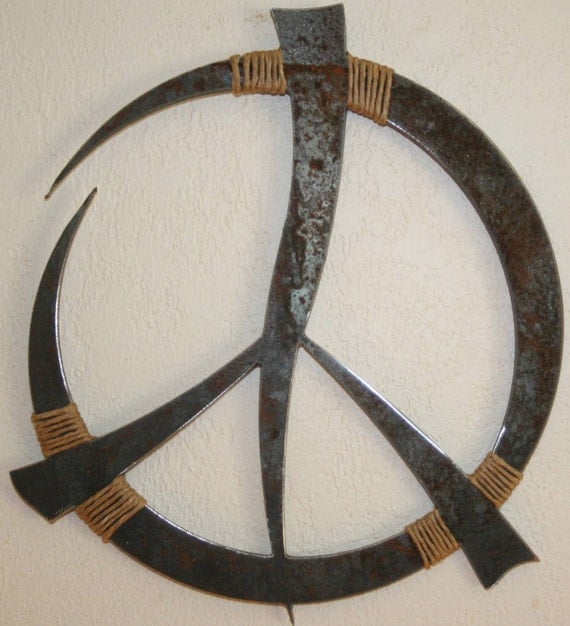 Rustic Peace Sign Wall Decor 13"