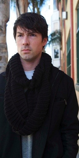 Long, Hand Knit Infinity Scarf