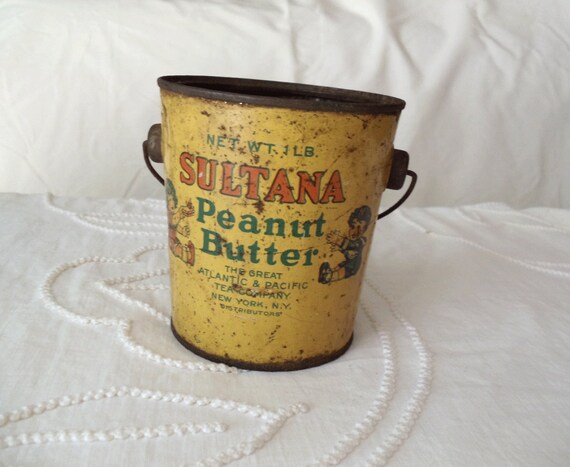 SALE Antique Sultana Peanut Butter Tin by UrbanRenewalDesigns