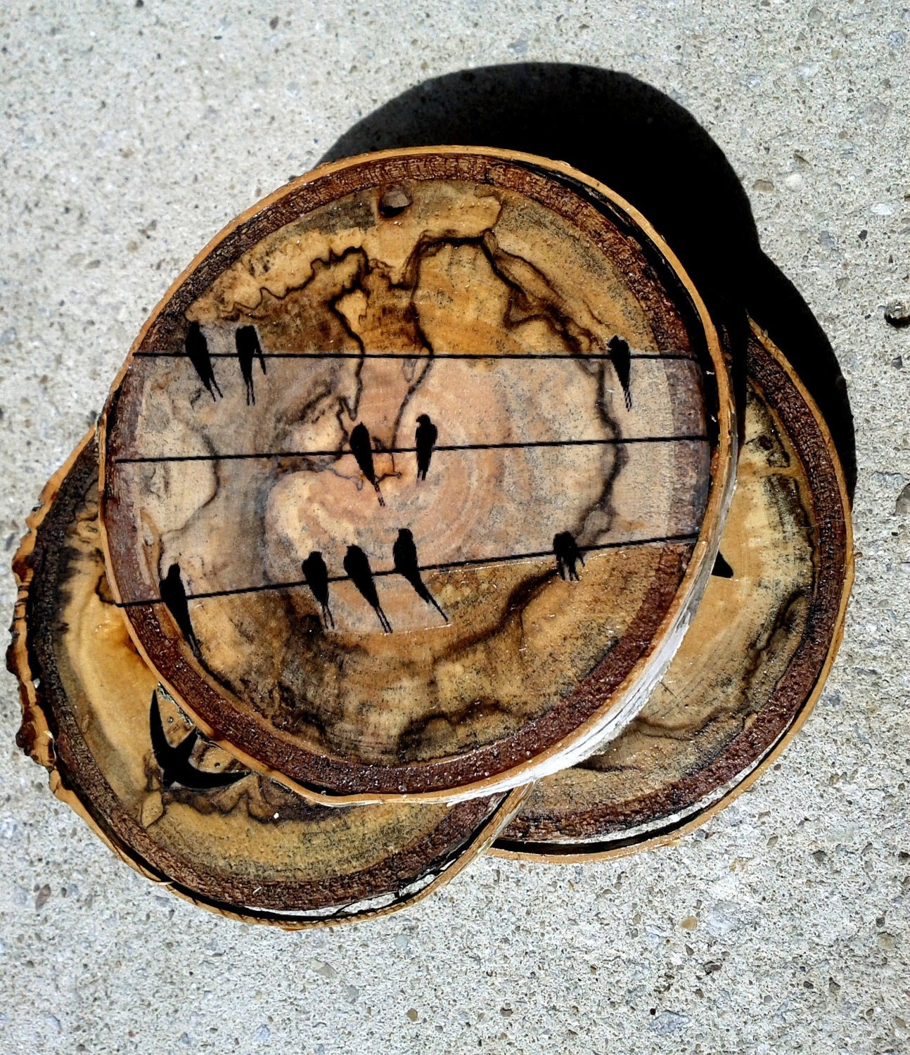 SALE Graphic Wood Coasters X 4