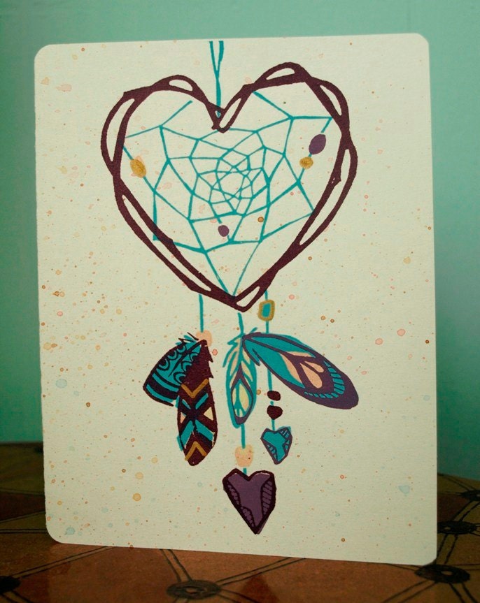 Dreaming of You Valentine Card and Envelope Screenprinted