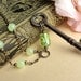 Skeleton Key Necklace, Vintage Key Jewelry, Antique Style, Long Beaded Chain, Gypsy Boho Chic, Repurposed.