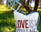 Love Is All You Need Quote Burlap Pillow Slipcover