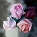 Be My Valentine- One Dozen Origami Roses in Shades of Red and Pink
