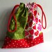 Lunch Tote, Drawstring Bag, Reversible Bag
