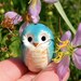 Alohomora the Blue Clay Owl: Harry Potter Inspired Owlery Miniature