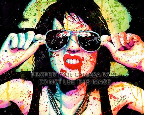 F-ck You Tough Guy Punk Rock Pop Art Alternative Portrait Art Print by Carissa Rose apprx 11 x 14