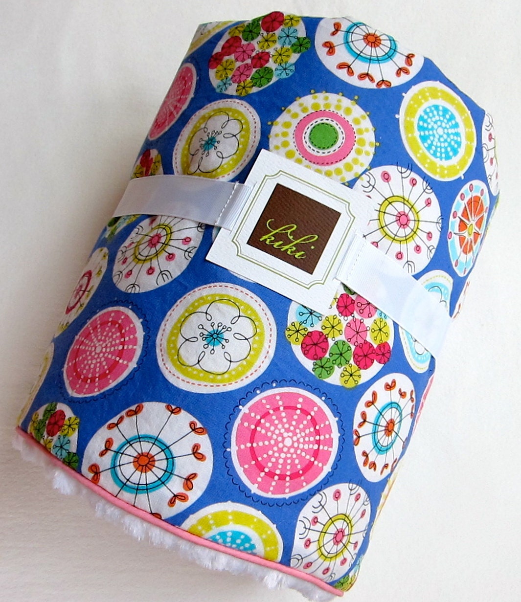Last One/Baby Blanket Flower Pop/Periwinkle/Minky