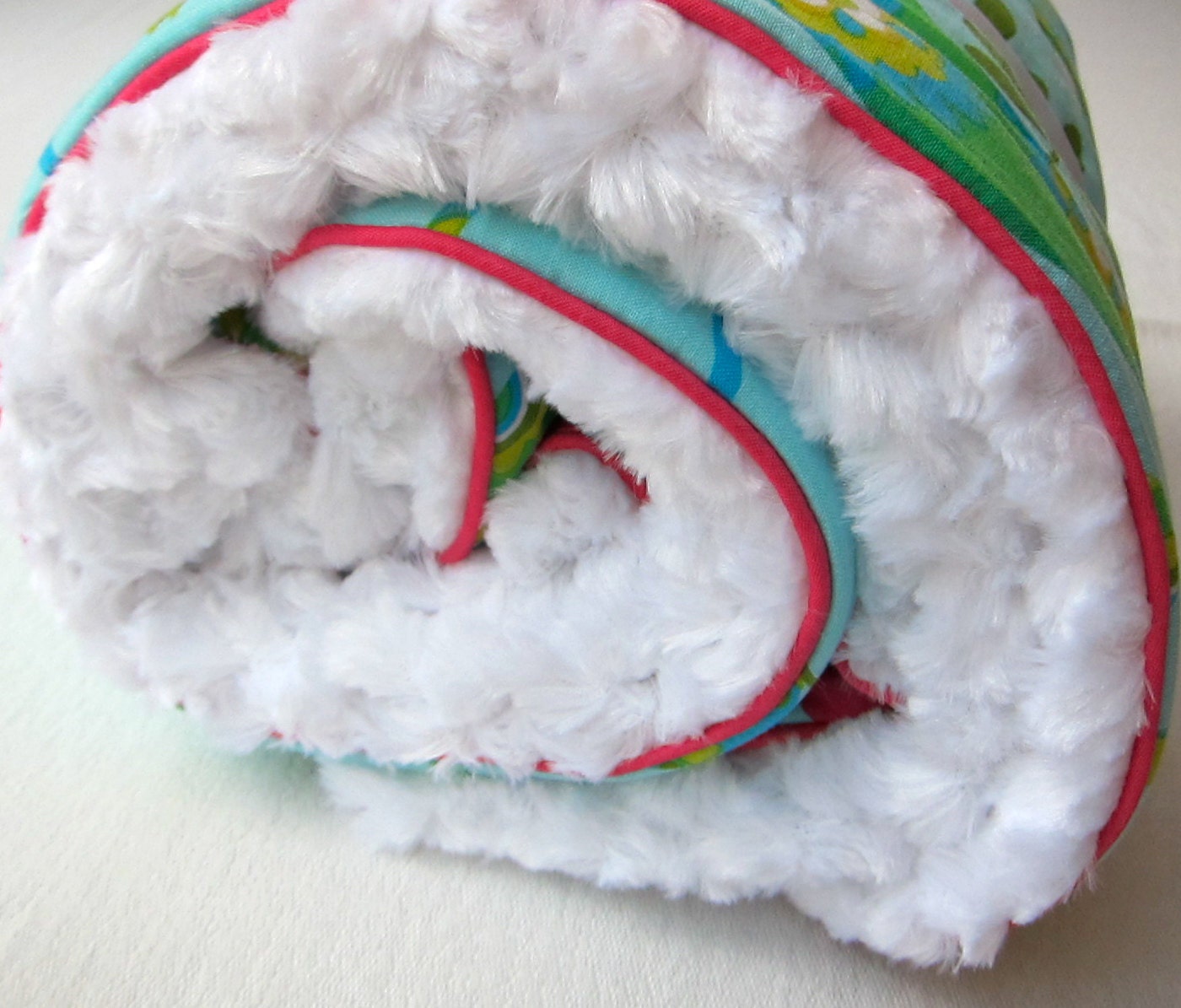 Baby Blanket Pretty Bird Aqua/Minky