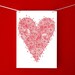 Pretty, red, detailed pattern, love heart fine art print