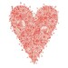 Pretty, red, detailed pattern, love heart fine art print