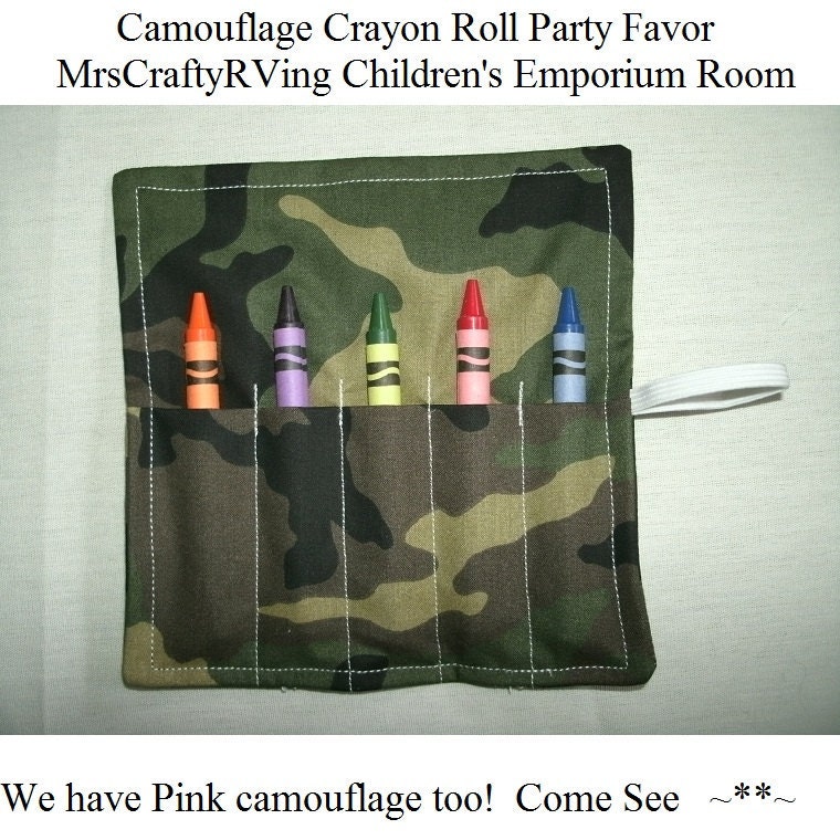 Camouflage, Camoflauge, Camoflage, Crayon Roll, Party Roll, Army Birthday