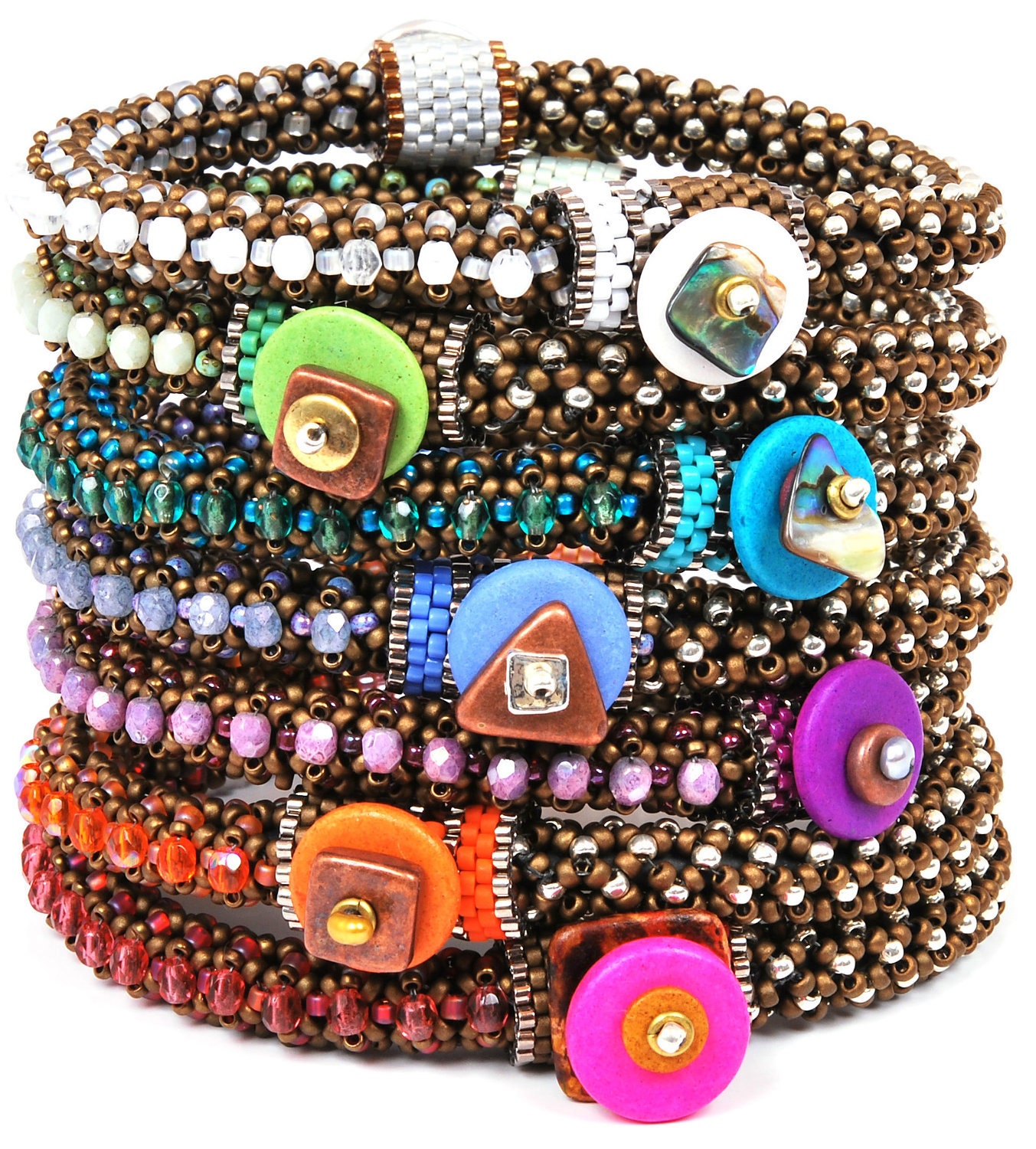 BEAD KIT ONLY-Circle of Gems Single Bracelet Kit-Bubble Gum-Pattern Sold Separately