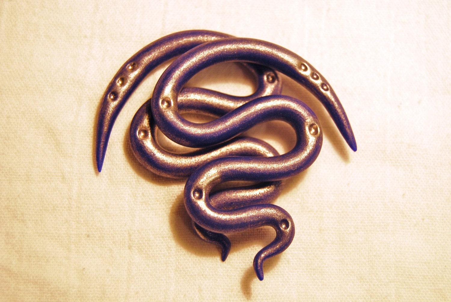 Purple Metalic Medusa  - Earrings for Stretched Lobes - Gauges