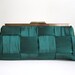 Handmade Clutch Purse in antique gold frame. Emerald Green woven taffeta. Made to Order.