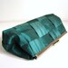 Handmade Clutch Purse in antique gold frame. Emerald Green woven taffeta. Made to Order.