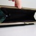 Handmade Clutch Purse in antique gold frame. Emerald Green woven taffeta. Made to Order.