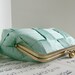 Mint green silk clutch purse, woven clutch bag, Spring fashion
