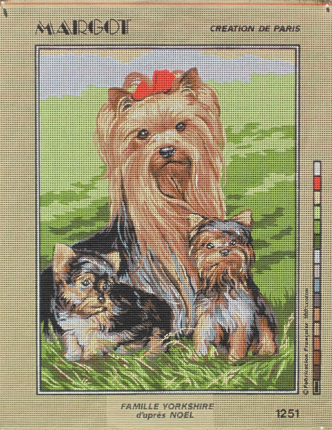 Yorkshire Family - Margot - Stamped Needlepoint Canvas