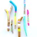 Painted Sticks - 6 Piece Collection, Tribal Geometry, Neon Triangles, Stripes, Chevron, Rainbow - Braid, Feather - Beach Decor, Driftwood