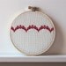 Reserved for Lindsay - Embroidery hoop art French Holiday Lace cross stitch classic red white hand-stitched by 24pont