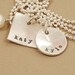 handstamped jewelry . two tiny cupped charms . square charm . hand stamped charm . personalized . sterling silver . maryreginadesigns