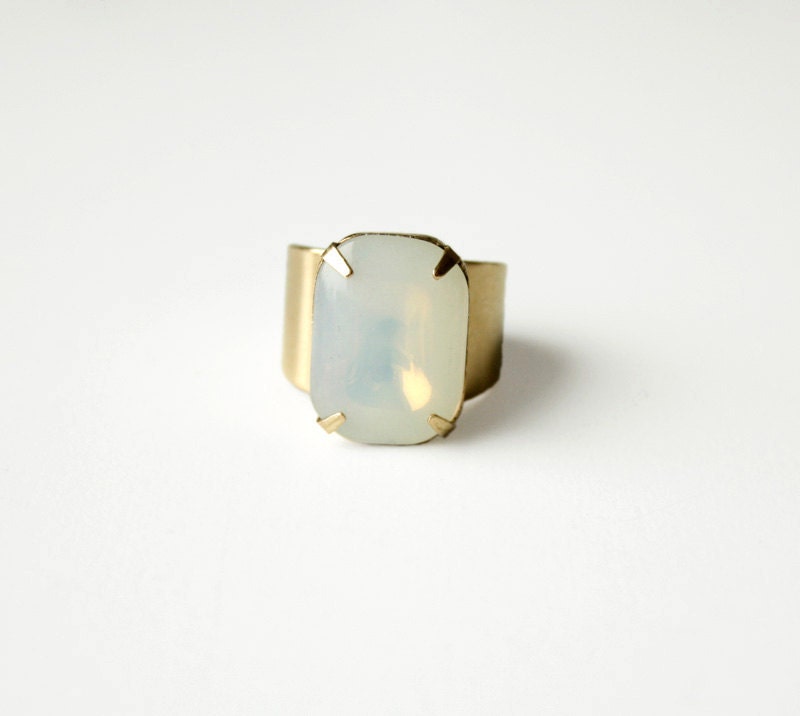 The Opal octagon ring