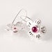 Pink Tourmaline Sterling Silver Earrings, Silver Flower Earrings ,Tourmaline Earrings, Gifts For Her, Nature Jewelry
