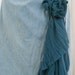 Cascade Bleue waterfall jean skirt teal silk cascading ruffle Renaissance Denim Couture turquoise blue bohemian sea goddess mermaid