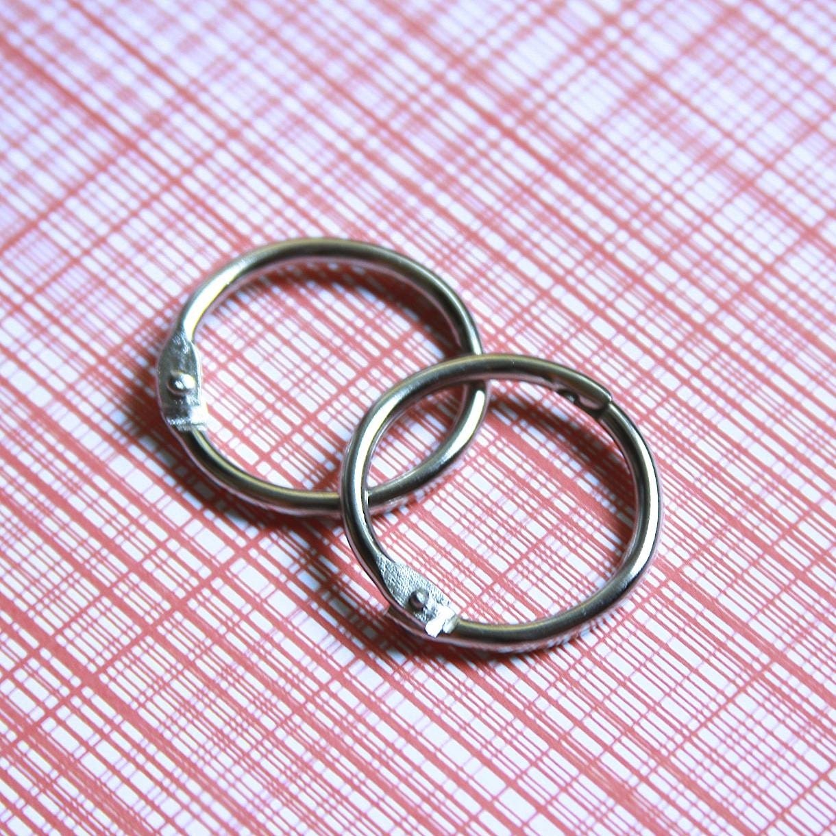 One Inch Metal Book Bindery Rings . Silver Ring Hinges // 1 Inch 1" // December Daily