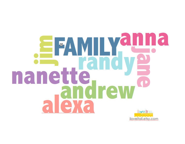 11x14 Personalized Name Custom Family Tree Gift for Mom and Dad  // Anniversary Birthday  // Art Poster Print Sign Giclee Scroll Roll