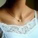 Floating Pearl Necklace In Gold Chain With 10mm White Swarovski Crystal Pearl 16 Inches