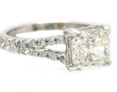14k white gold cushion cut diamond engagement ring 1.59ctw